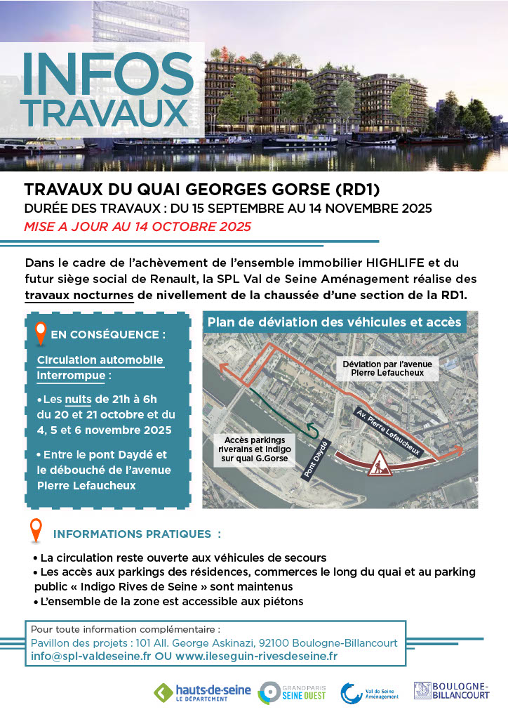 Info Chantier - Travaux du Quai Georges Gorse